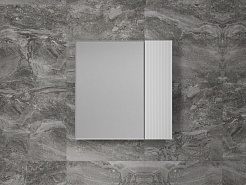 Style Line Зеркальный шкаф Стокгольм 70 белый рифленый софт – фотография-2